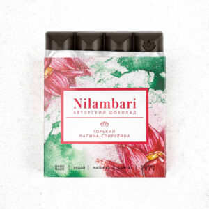 Горький шоколад Nilambari «Малина-спирулина» 56%