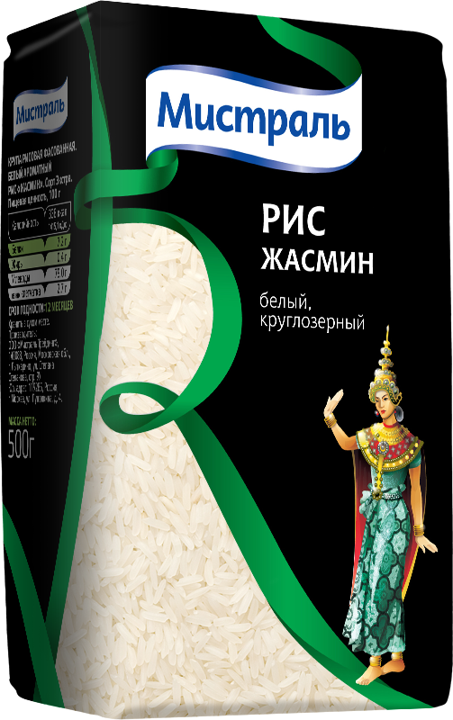 Рис Мистраль белый ароматный Жасмин 500 г
