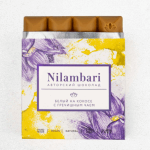 Белый шоколад Nilambari на кокосе с гречишным чаем