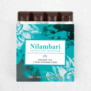 Горький шоколад Nilambari 75% с кристаллами соли